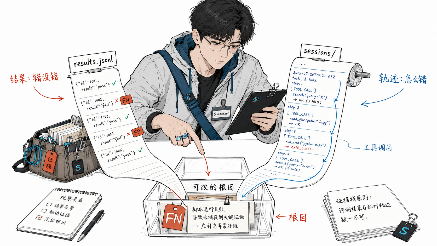 评测结果与执行轨迹两份输入